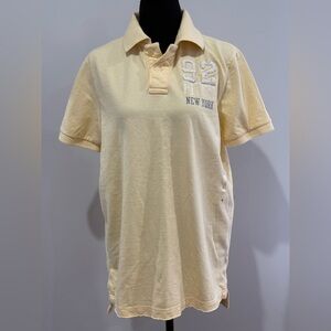 New Abercrombie & Fitch L Classic Yellow Polo Shirt with '92 New York 010